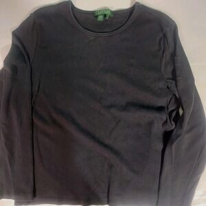 Lauren Ralph Lauren Youth XL Black Pullover Long‎ Sleeve Shirt